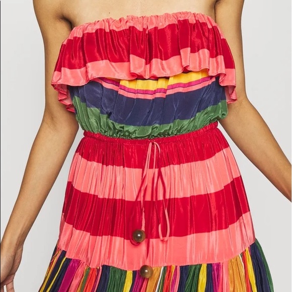 ❌SOLD❌ NWT FARM RIO MIXED STRIPES STRAPLESS DRESS SIZE LARGE - Picture 5 of 6